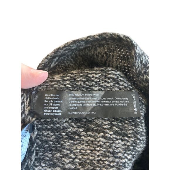 NWT Eileen Fisher Yak & Merino Twist Poncho Asymmetrical One Size Quiet Luxury - Picture 7 of 7